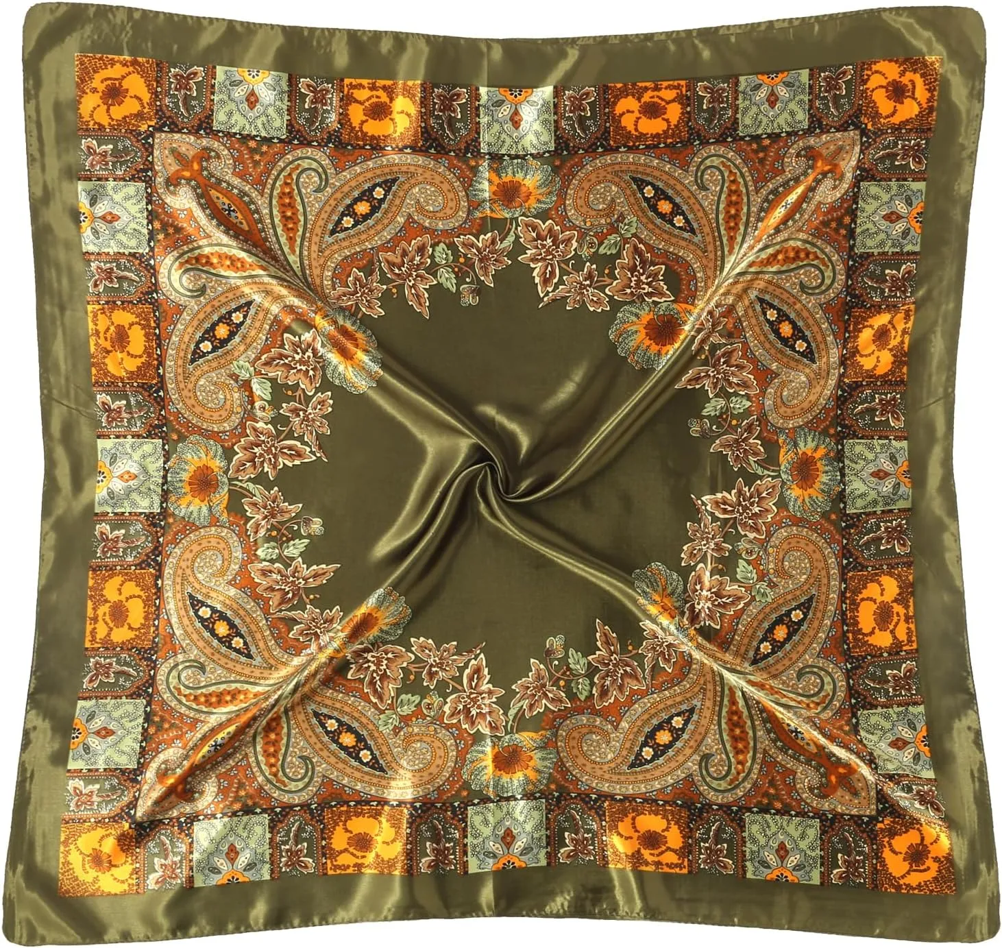 35 Large Square Satin Head Scarf - 1Pcs Satin Hair Scarf Silk Bandana Head Wraps For Women