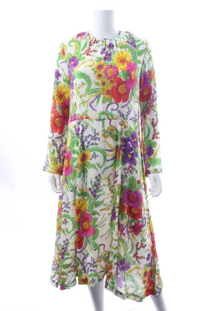 Balenciaga Floral Printed Silk-Crepe Midi Dress