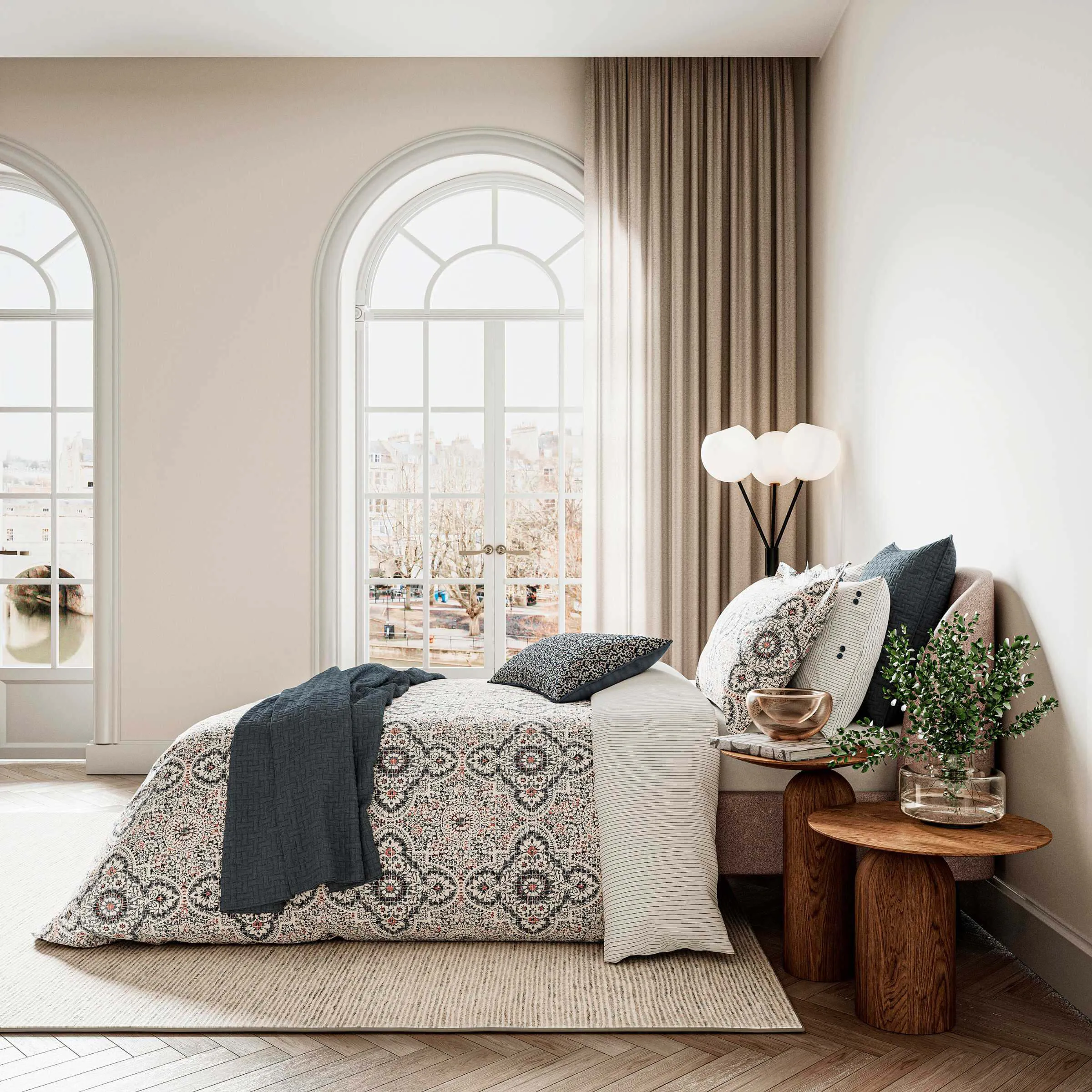 Bedeck of Belfast Nena Quilted Throw in Denim