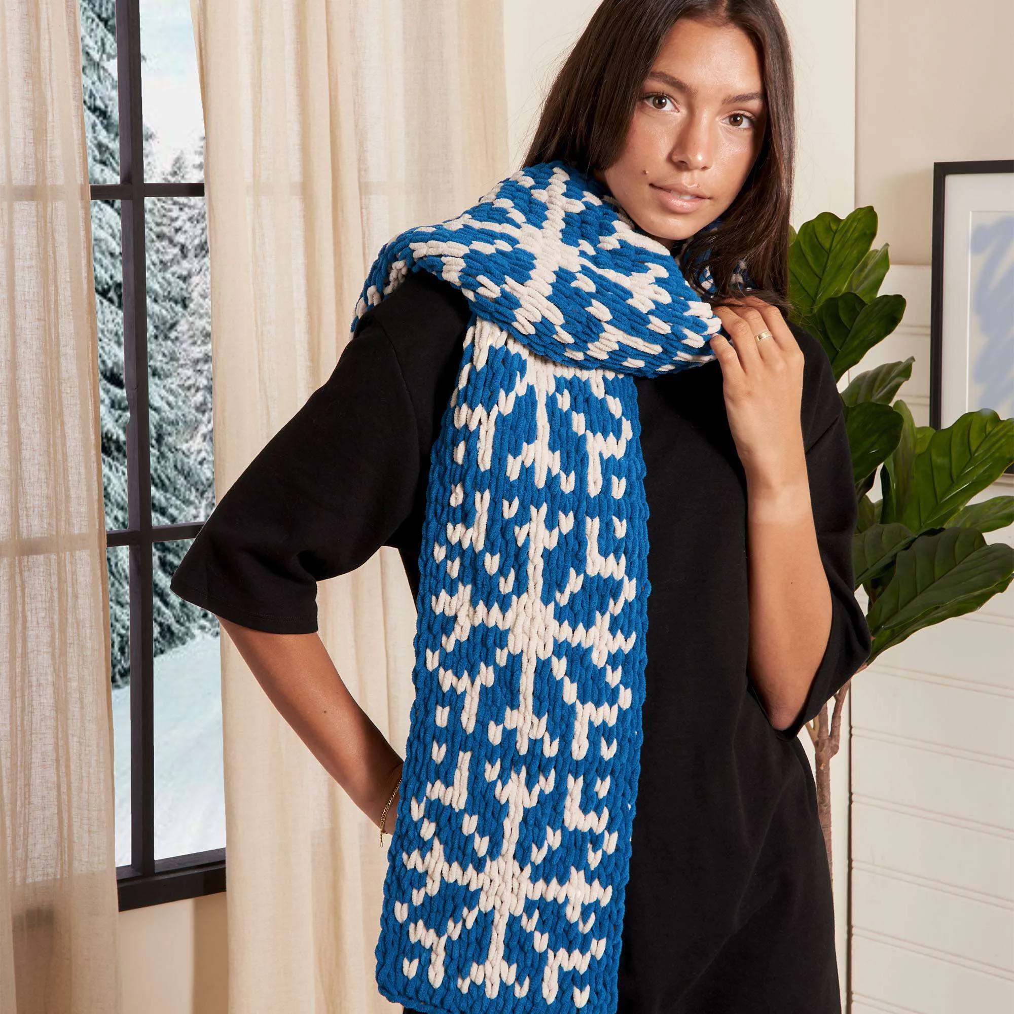 Bernat Craft EZ Graph It Nordic Snowflake Scarf