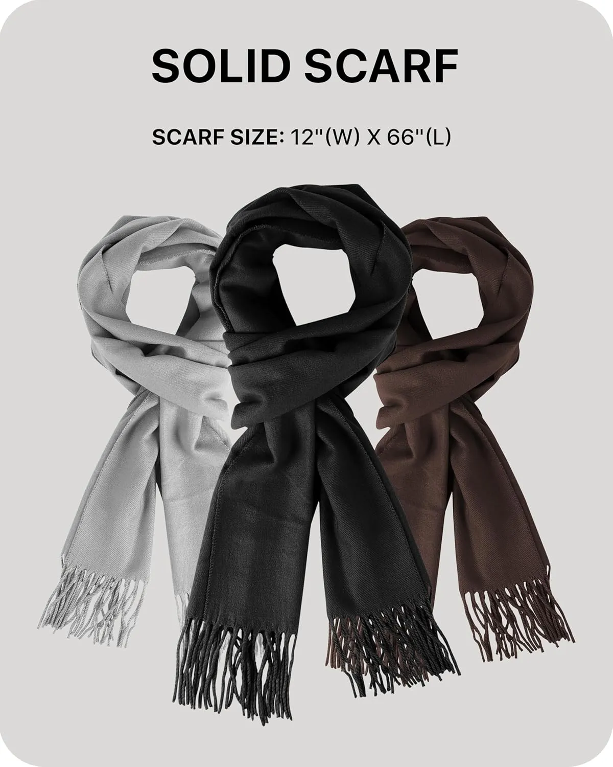 boxed-gifts Cold Weather Winter Scarves for Men & Women - Cashmere Like Acrylic Long Soft Scarves