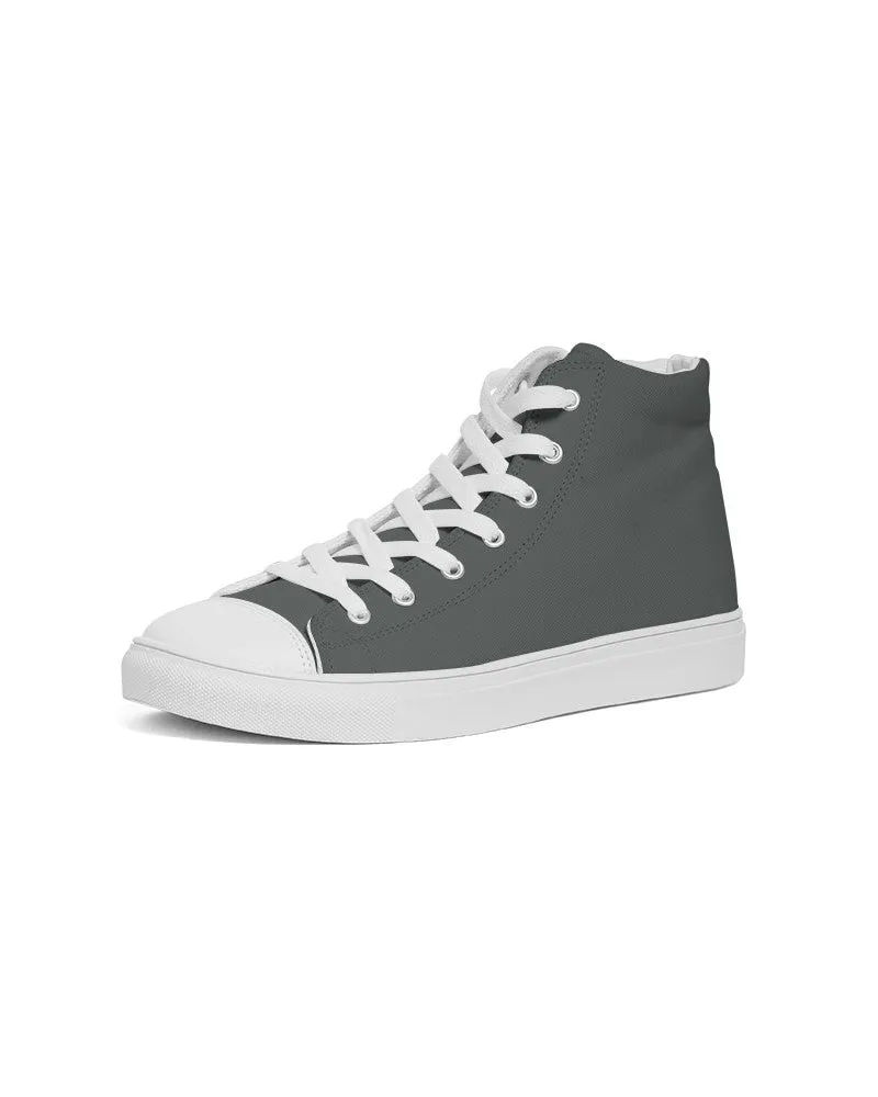 Dark Green Gray Men's High-top Canvas Sneakers | Men's | Dark Pale Green Gray | C10M0Y10K80