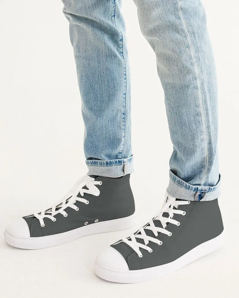Dark Green Gray Men's High-top Canvas Sneakers | Men's | Dark Pale Green Gray | C10M0Y10K80