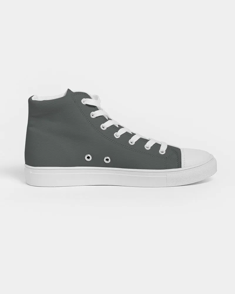 Dark Green Gray Men's High-top Canvas Sneakers | Men's | Dark Pale Green Gray | C10M0Y10K80