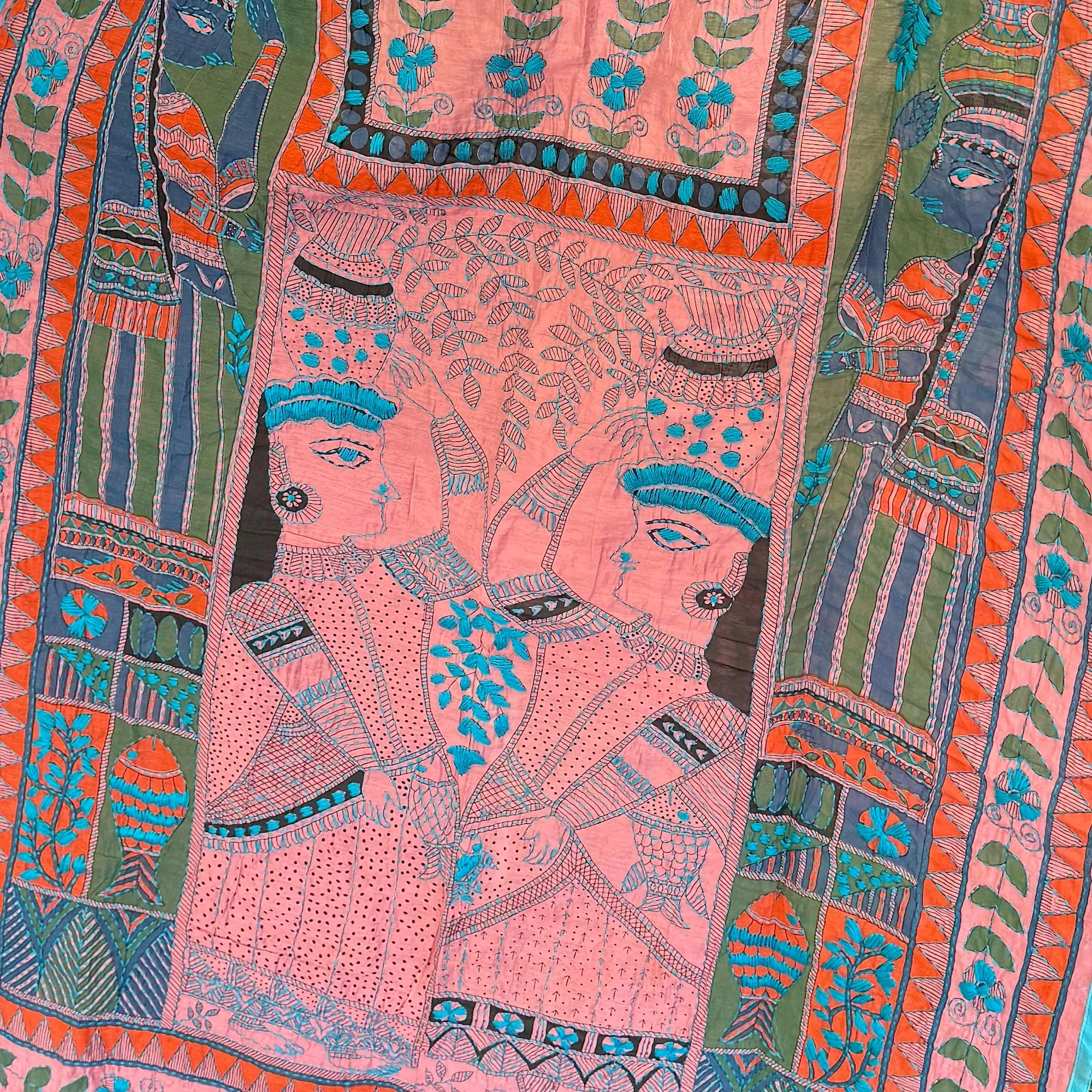 Dusty pink embroidered shawl or dupatta
