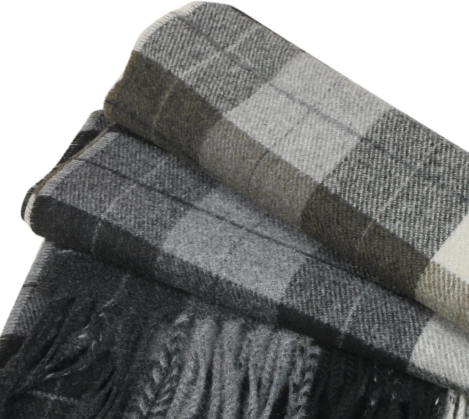 Herringbone Houndstooth Checked Pattern Cashmere Feel Classic Soft Luxurious Winter Scarf For Men Women