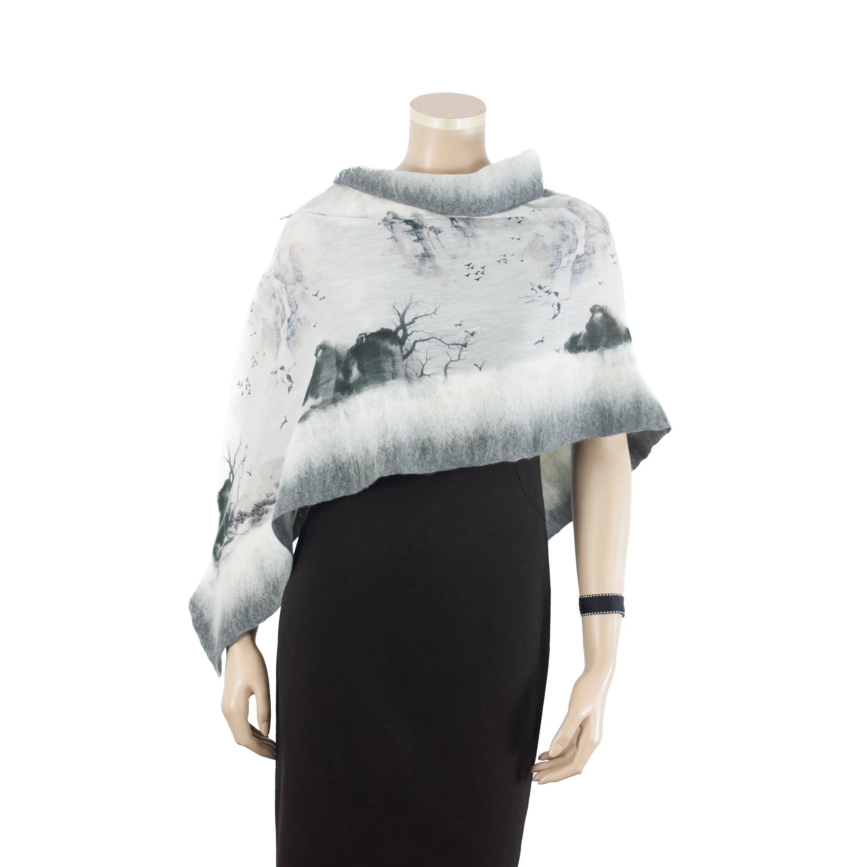 Linked  mountain landscape scarf #148-65