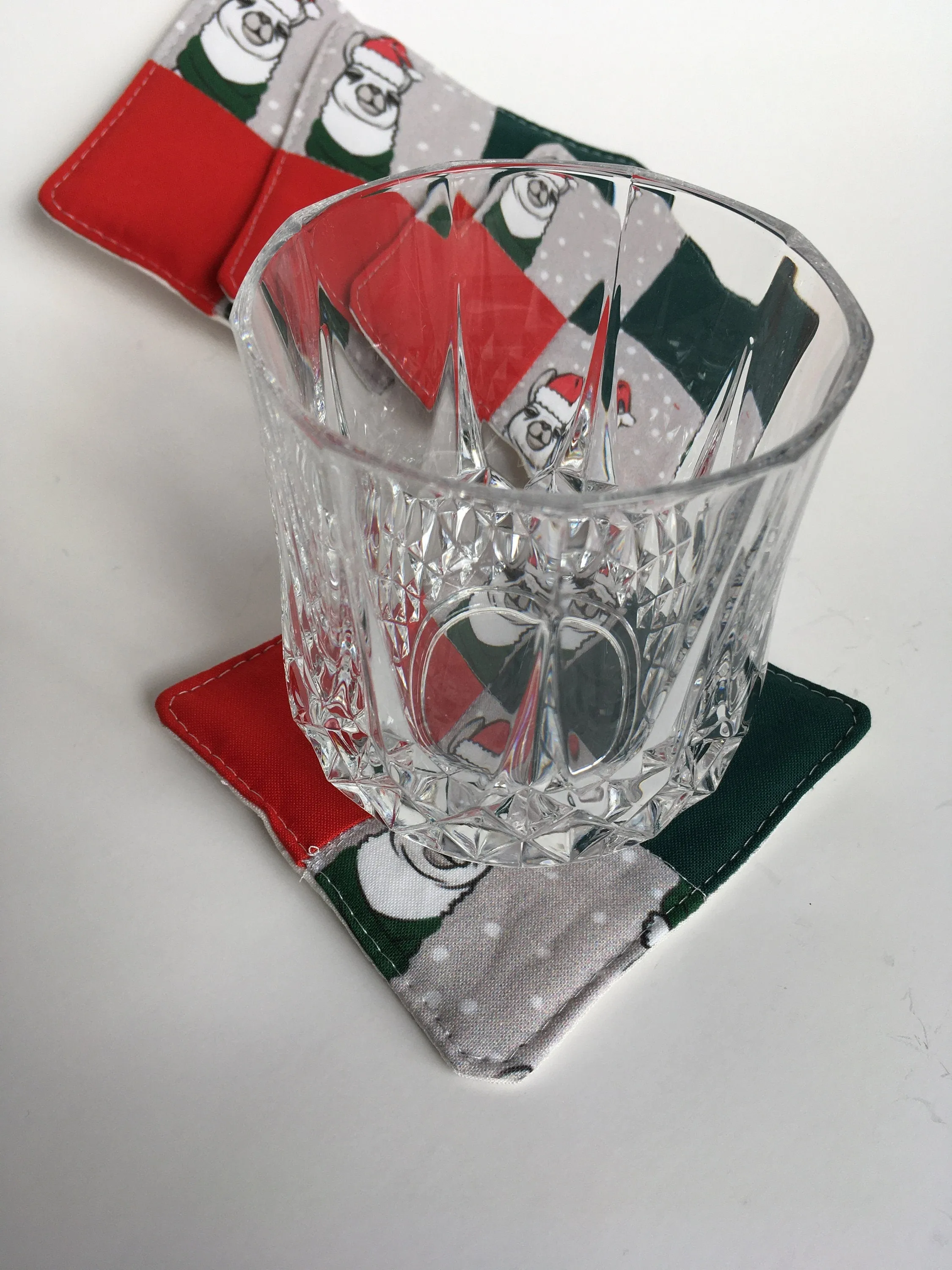Llama Christmas Coaster set of four quilted