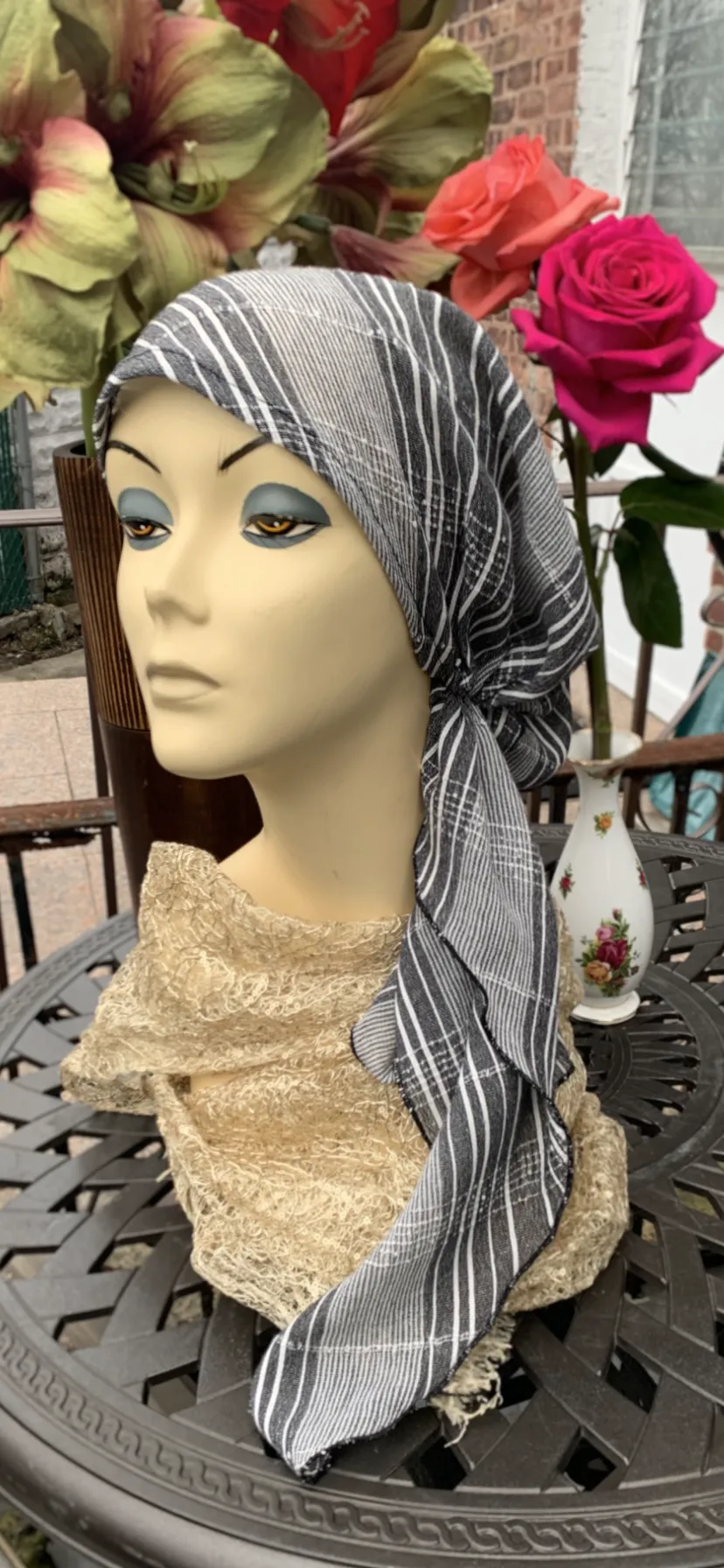 New Pre Tied Head Scarf Tichel Hijab For Women | Cotton Hair Accessories | Made in USA by Uptown Girl Headwear