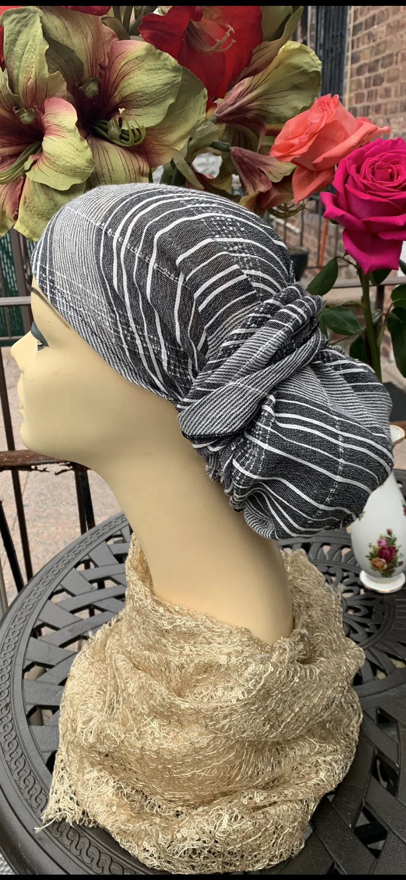 New Pre Tied Head Scarf Tichel Hijab For Women | Cotton Hair Accessories | Made in USA by Uptown Girl Headwear
