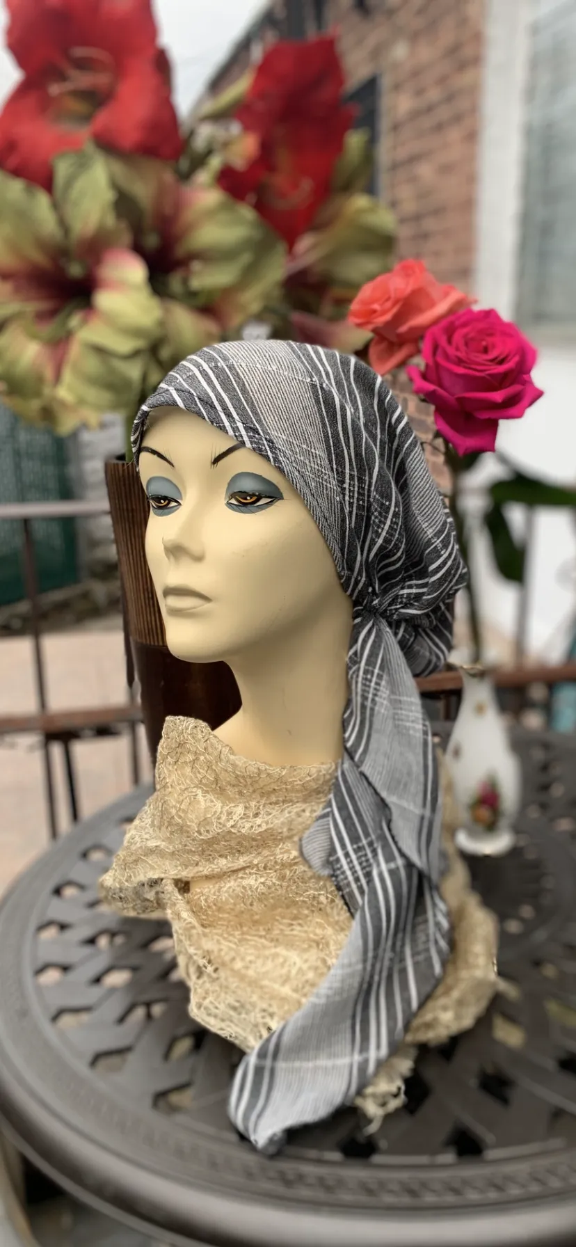 New Pre Tied Head Scarf Tichel Hijab For Women | Cotton Hair Accessories | Made in USA by Uptown Girl Headwear