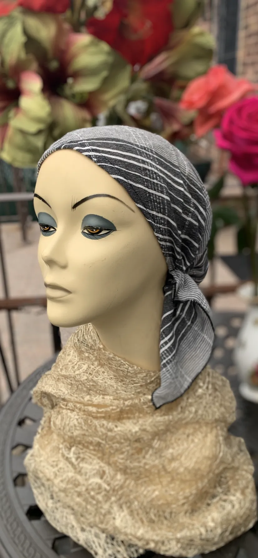 New Pre Tied Head Scarf Tichel Hijab For Women | Cotton Hair Accessories | Made in USA by Uptown Girl Headwear