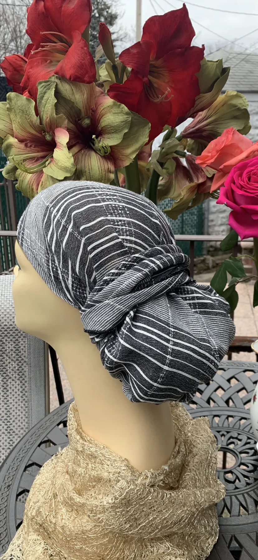 New Pre Tied Head Scarf Tichel Hijab For Women | Cotton Hair Accessories | Made in USA by Uptown Girl Headwear