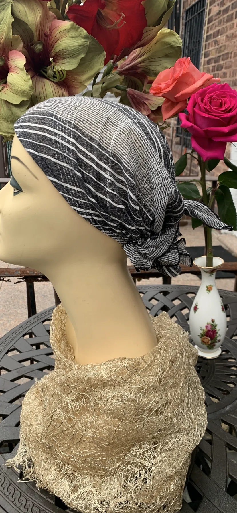 New Pre Tied Head Scarf Tichel Hijab For Women | Cotton Hair Accessories | Made in USA by Uptown Girl Headwear