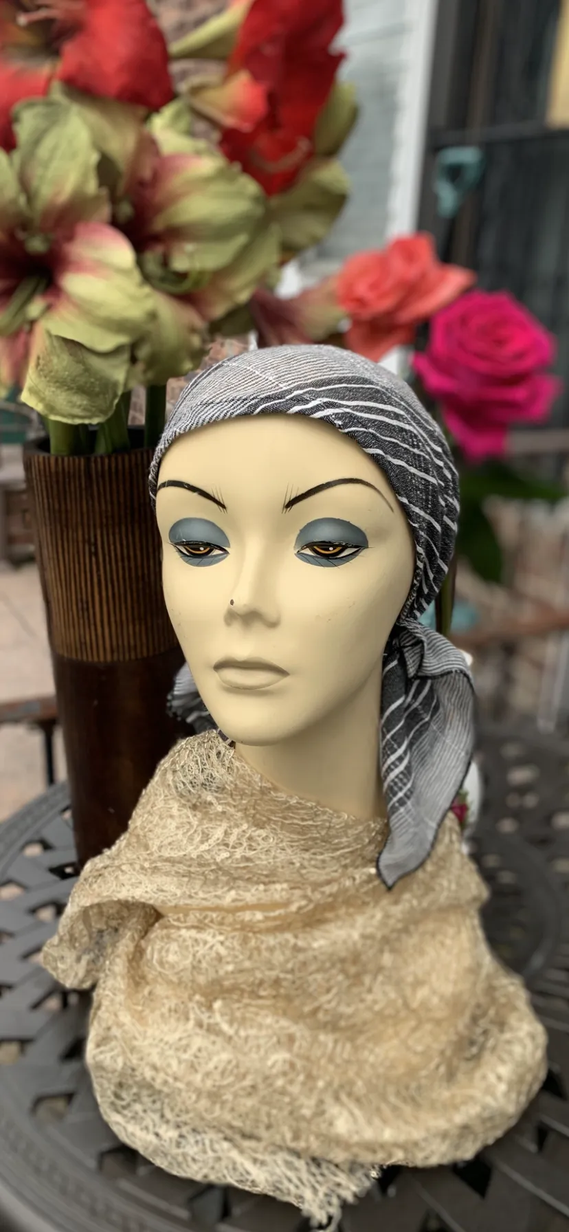 New Pre Tied Head Scarf Tichel Hijab For Women | Cotton Hair Accessories | Made in USA by Uptown Girl Headwear