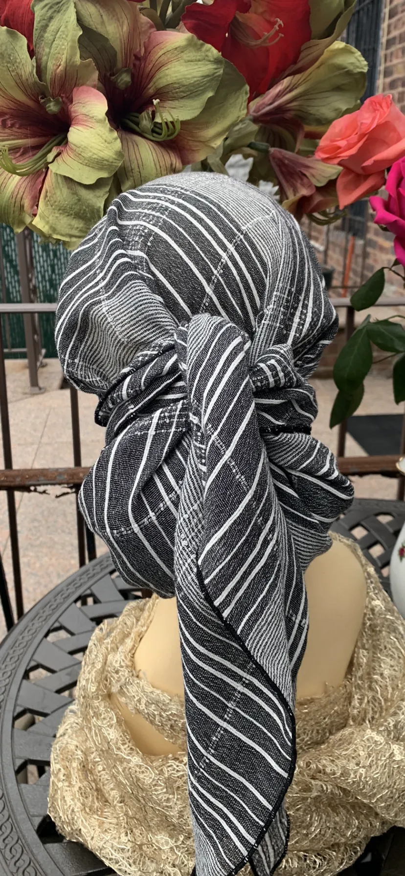 New Pre Tied Head Scarf Tichel Hijab For Women | Cotton Hair Accessories | Made in USA by Uptown Girl Headwear