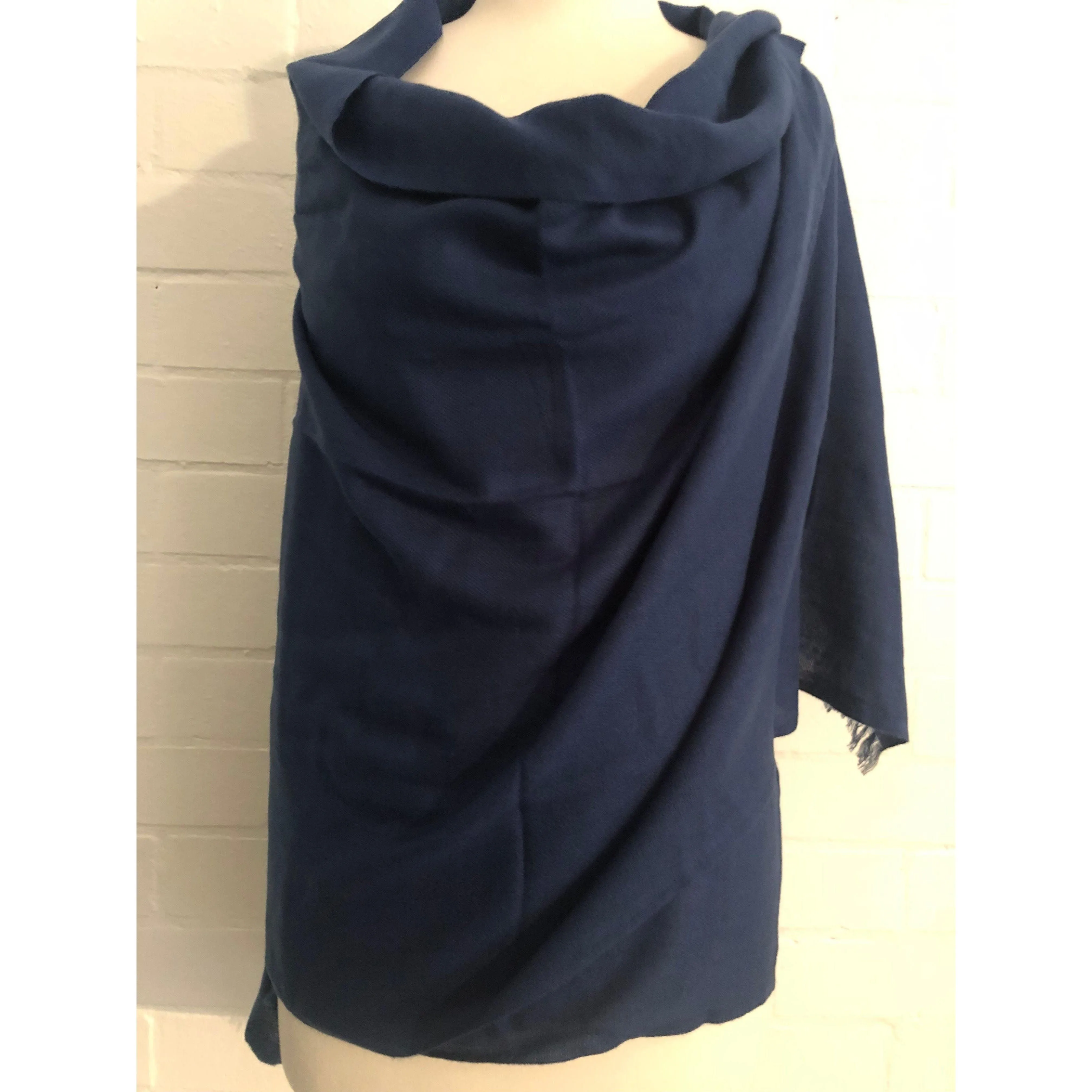 💥Pashmina Shawl -Dark Navy Blue - Pure Cashmere Luxury