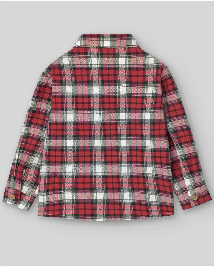 Red Check Button Down