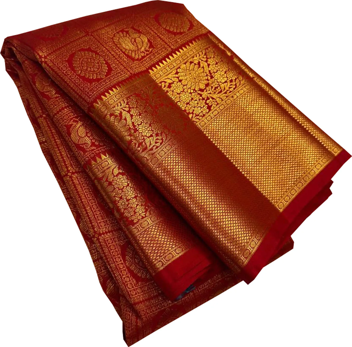 Red Handloom Kanjeevaram Pure Silk Saree - Elegant and Timeless