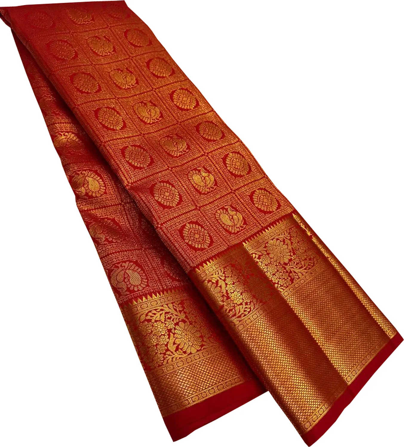 Red Handloom Kanjeevaram Pure Silk Saree - Elegant and Timeless