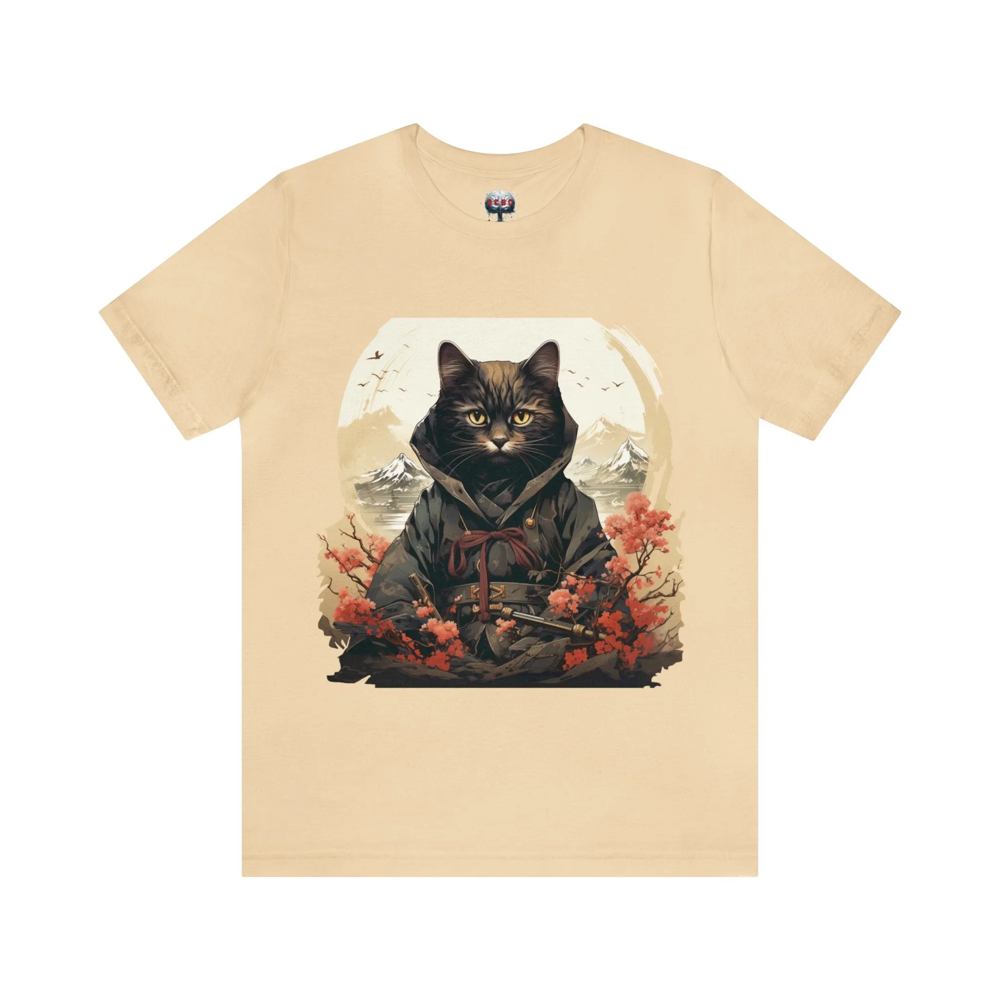 Unisex Ninja Cat Short Sleeve Tee. Cat T-Shirt is a Great Gift For The Cat Lover, Gift For Her, Gift For Him, Gift For Animal Lover