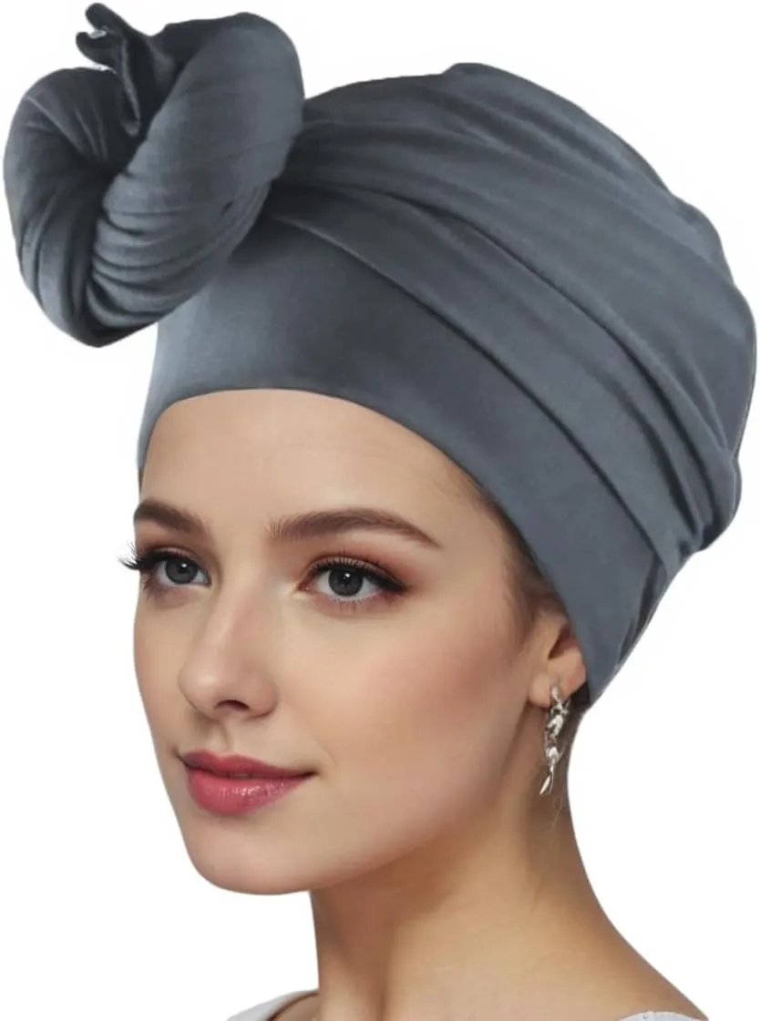 vabovin Head Wraps for Black Women Stretch Jersey Knit Turban Headwrap Solid Color Headscarf Headband Shawl
