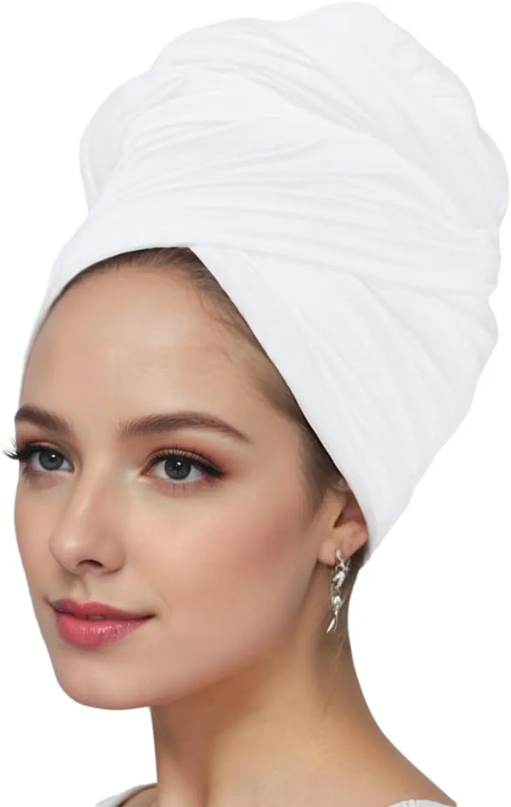 vabovin Head Wraps for Black Women Stretch Jersey Knit Turban Headwrap Solid Color Headscarf Headband Shawl
