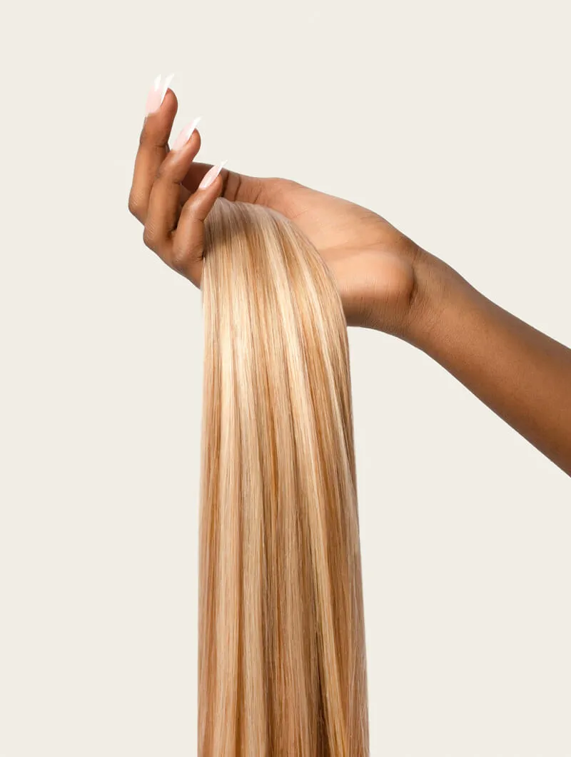 Warm Blonde Highlighted, 20" Classic Clip-In Hair Extensions, F60/27A | 120g
