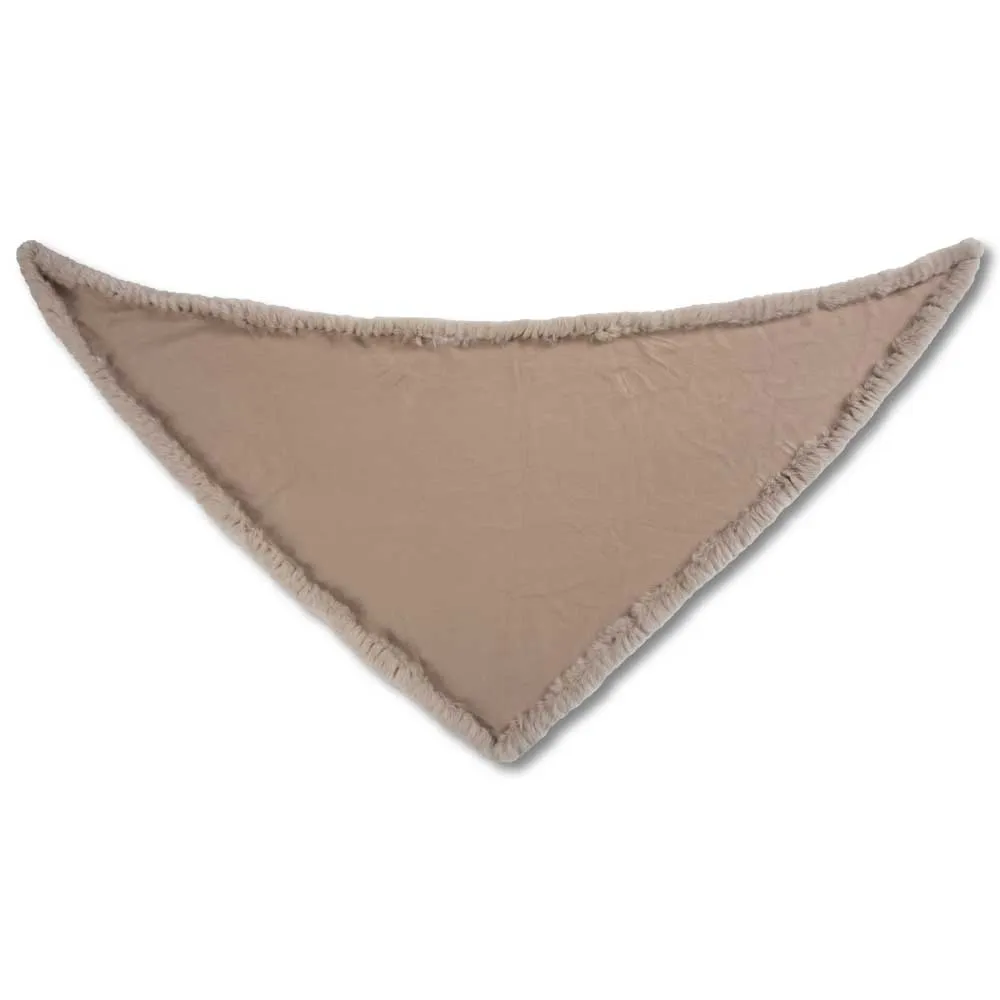 Women's Triangle Scarf Trimmed W/ Whipstiched Rex Rabbit